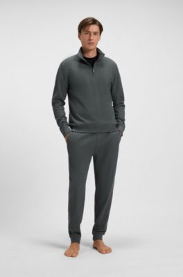 Pantalones de ch&aacute;ndal en mezcla de algod&oacute;n con estructura de rejilla, Cal