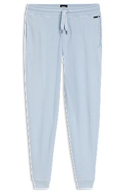 Pantalones de chándal en mezcla de algodón con estructura de rejilla
