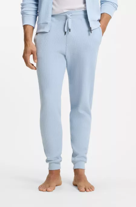 Cotton-blend sweatpants with waffle structure