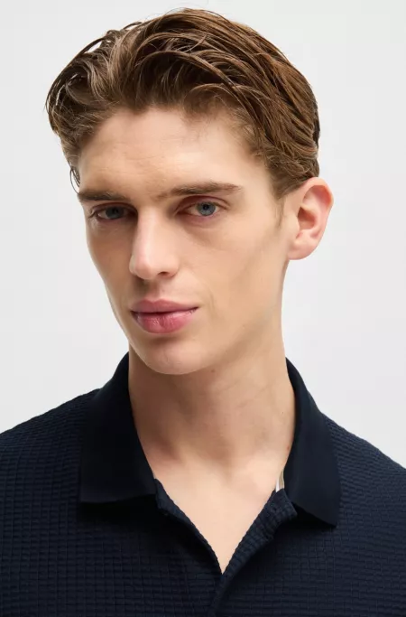 Regular-fit shirt in waffle cotton