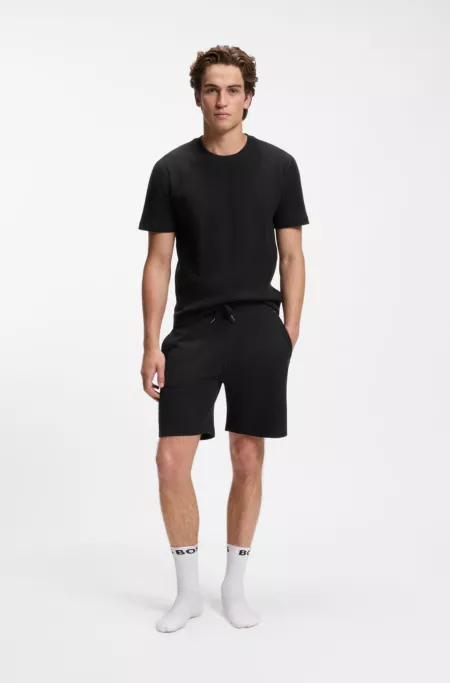 Cotton-blend shorts with waffle texture