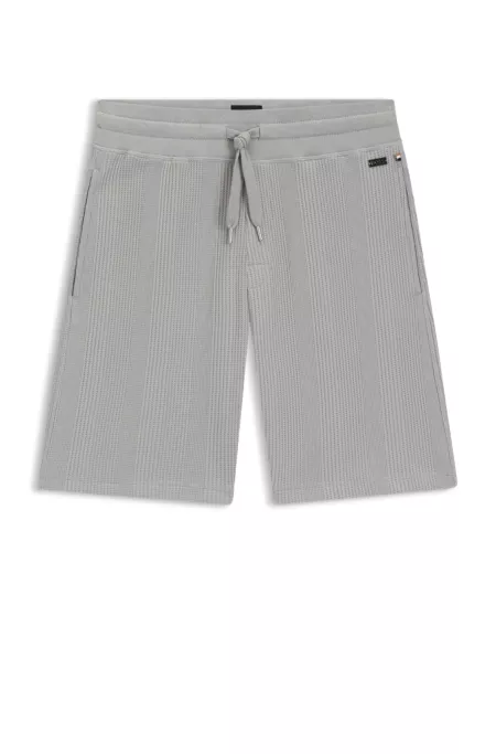 Cotton-blend shorts with waffle texture