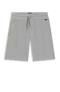 Cotton-blend shorts in knitted jacquard