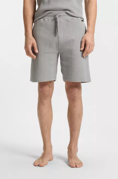 Cotton-blend shorts with waffle texture