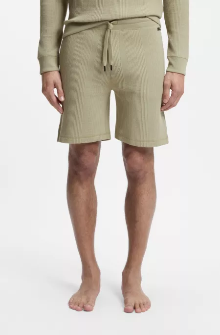 Cotton-blend shorts with waffle texture