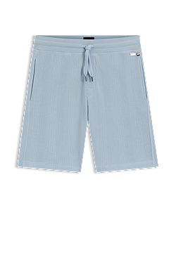 Cotton-blend shorts with waffle texture