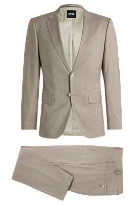 Slim-fit suit in virgin wool