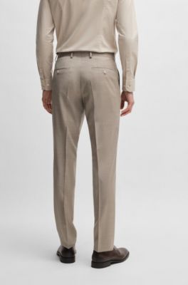 Slim-fit suit in virgin wool, Light Beige