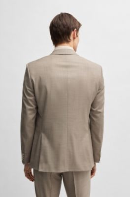 Slim-fit suit in virgin wool, Light Beige