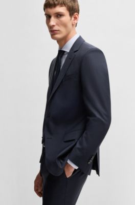 BOSS - Slim-fit suit in virgin wool - Dark Blue
