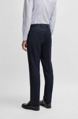 Slim-fit suit in virgin wool, Dark Blue