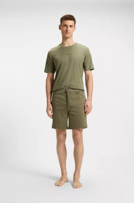 Two-piece branded pajama set in interlock cotton