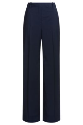 Regular-fit trousers in micro-check virgin wool, Dark Blue