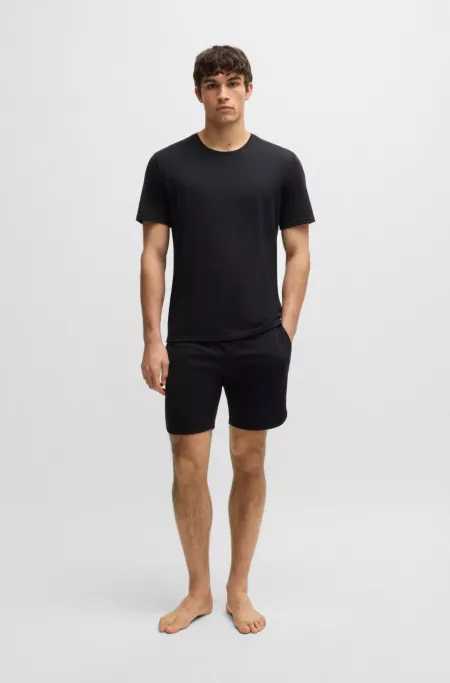 Stretch-jersey pajamas with overlock stitching