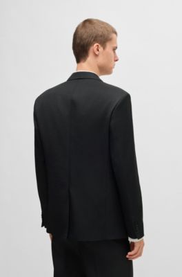 HUGO FORWARD slim-fit suit jacket in wool-blend twill, Black