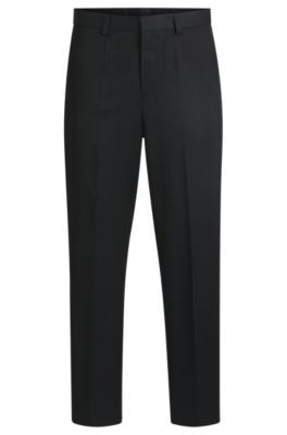 HUGO FORWARD slim-fit trousers in wool-blend twill, Black