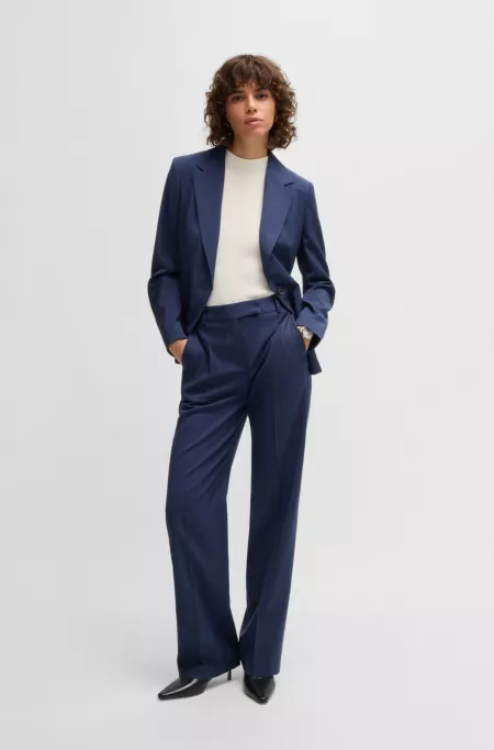 Regular-fit blazer in micro-check virgin wool