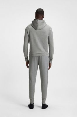 Cotton-terry tracksuit bottoms with stripe print