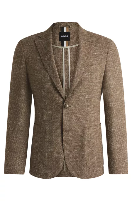 Regular-fit blazer in micro-patterned stretch tweed