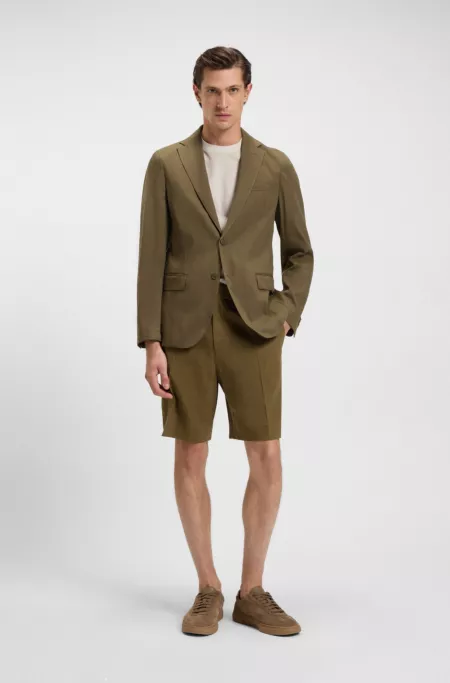 Modern-fit suit jacket in a stretch-linen blend