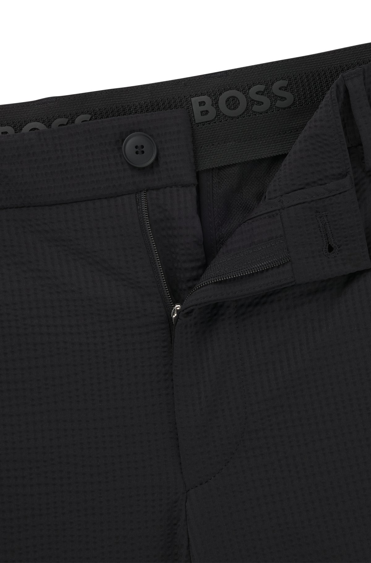 BOSS - Washable formal trousers in stretch seersucker fabric BOSS - Washable formal trousers in stretch seersucker fabric