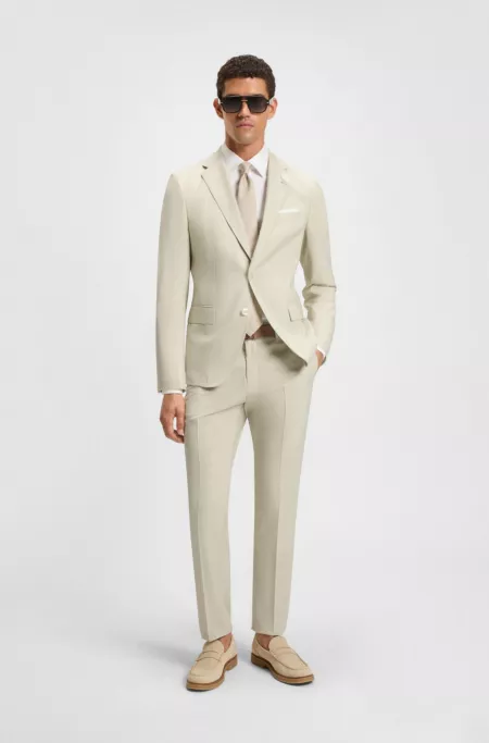 Slim-fit suit jacket in a patterned wool blend