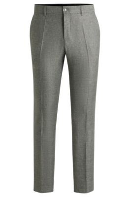 Formal trousers in micro-patterned stretch fabric, Green