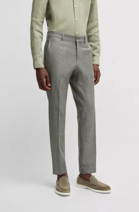 Formal trousers in micro-patterned stretch fabric