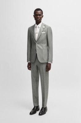 Blazer slim fit en tejido con microdibujo, Verde