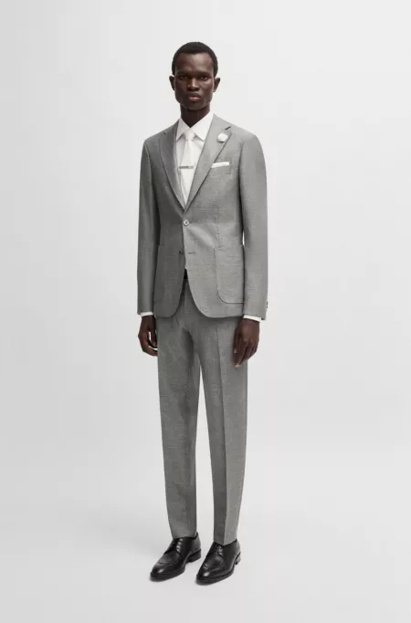 Slim-fit blazer in micro-patterned fabric