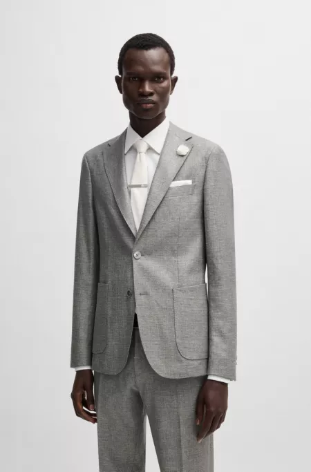 Slim-fit blazer in micro-patterned fabric