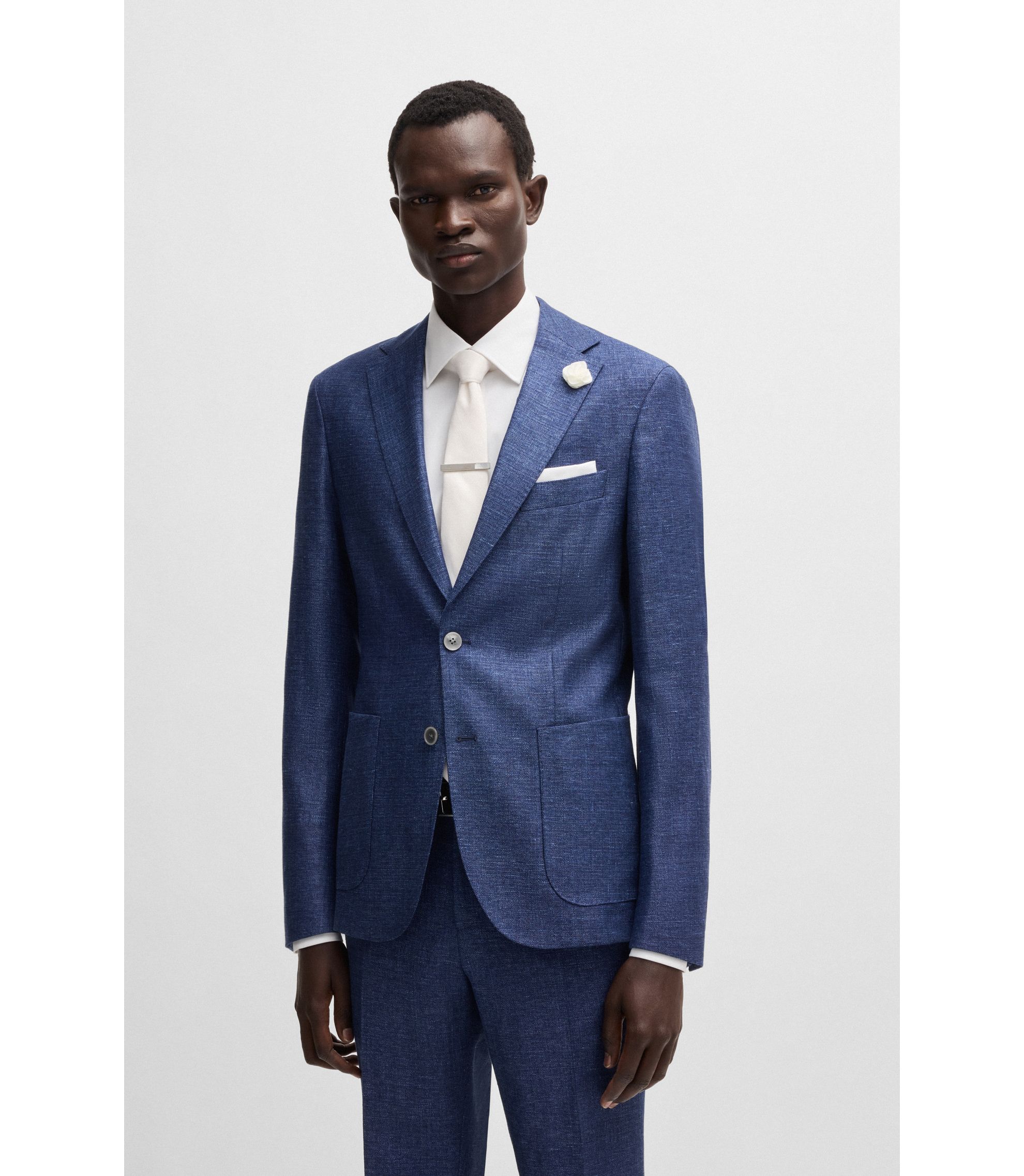 HUGO BOSS ストライプスーツ ネイビー ブルー スーツ for Men by HUGO BOSS | Slim, Tailored