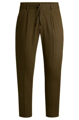 Tapered-fit trousers in a linen blend