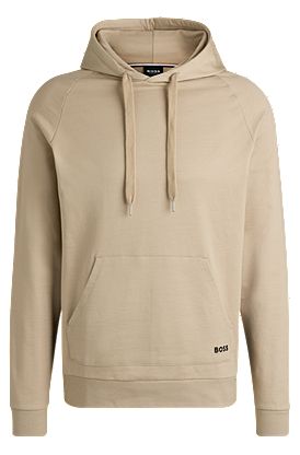 Cotton-terry hoodie with stripe panels