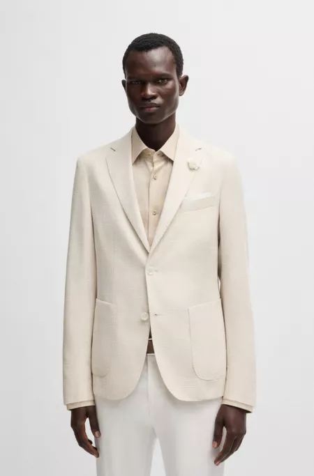 Slim-fit blazer in micro-patterned fabric