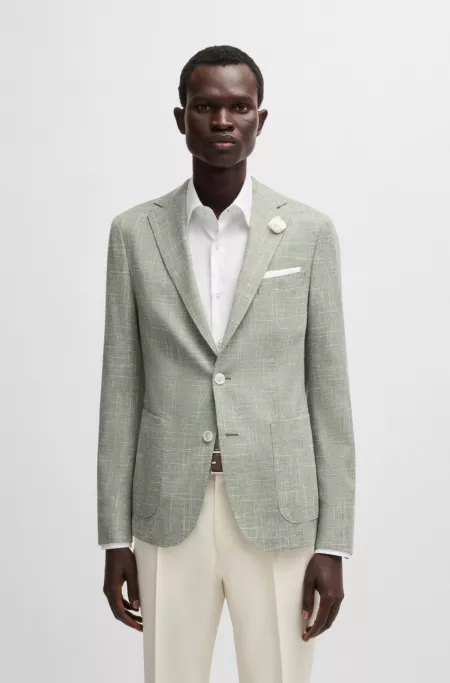Slim-fit blazer in micro-patterned fabric
