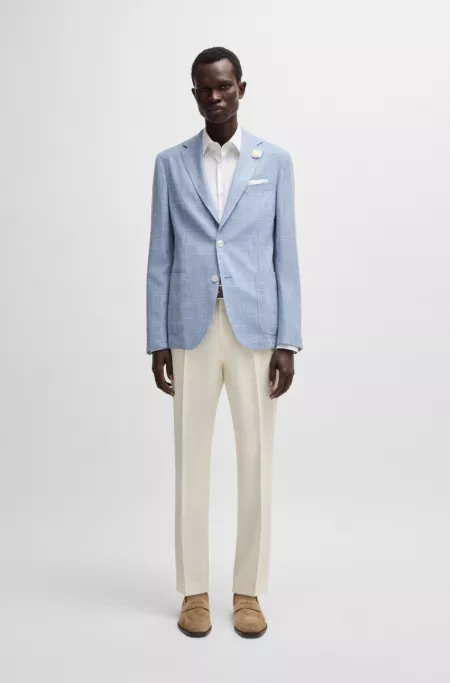 Slim-fit blazer in micro-patterned fabric