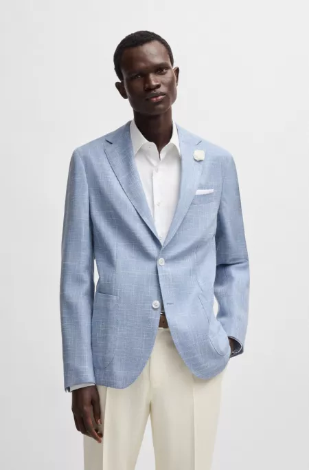 Slim-fit blazer in micro-patterned fabric