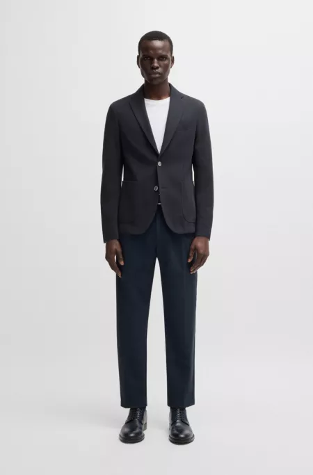 Slim-fit blazer in micro-patterned cotton