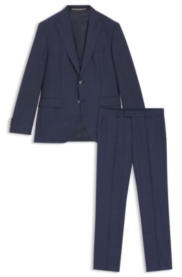 Regular-fit three-piece suit stretch wool