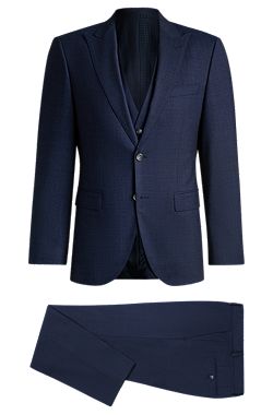 Regular-fit three-piece suit in stretch wool