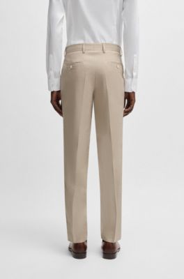 Costume Slim en lin m&eacute;lang&eacute; &agrave; micro&nbsp;motif, Beige clair