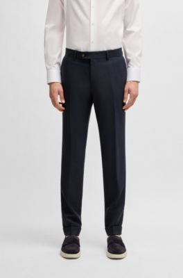 Melange suit in wool with natural stretch, Dark Blue