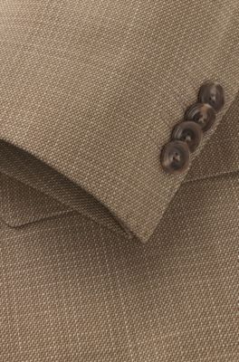 Traje slim fit de pa&ntilde;o el&aacute;stico, Beige claro