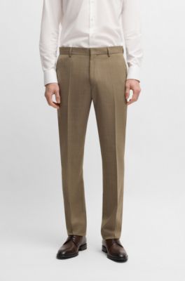 Traje slim fit de pa&ntilde;o el&aacute;stico, Beige claro