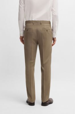 Traje slim fit de pa&ntilde;o el&aacute;stico, Beige claro