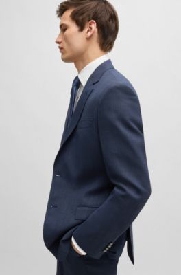 Traje slim fit de pa&ntilde;o el&aacute;stico, Azul oscuro