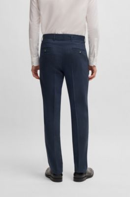 Traje slim fit de pa&ntilde;o el&aacute;stico, Azul oscuro