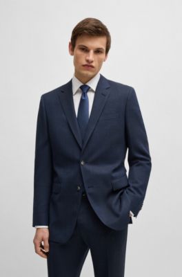 BOSS - Slim-fit suit in stretch cloth - Dark Blue
