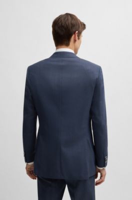 Traje slim fit de pa&ntilde;o el&aacute;stico, Azul oscuro